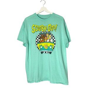 Scooby-Doo Cyan Mystery Machine Cotton Graphic T-Shirt Size XXL Halloween